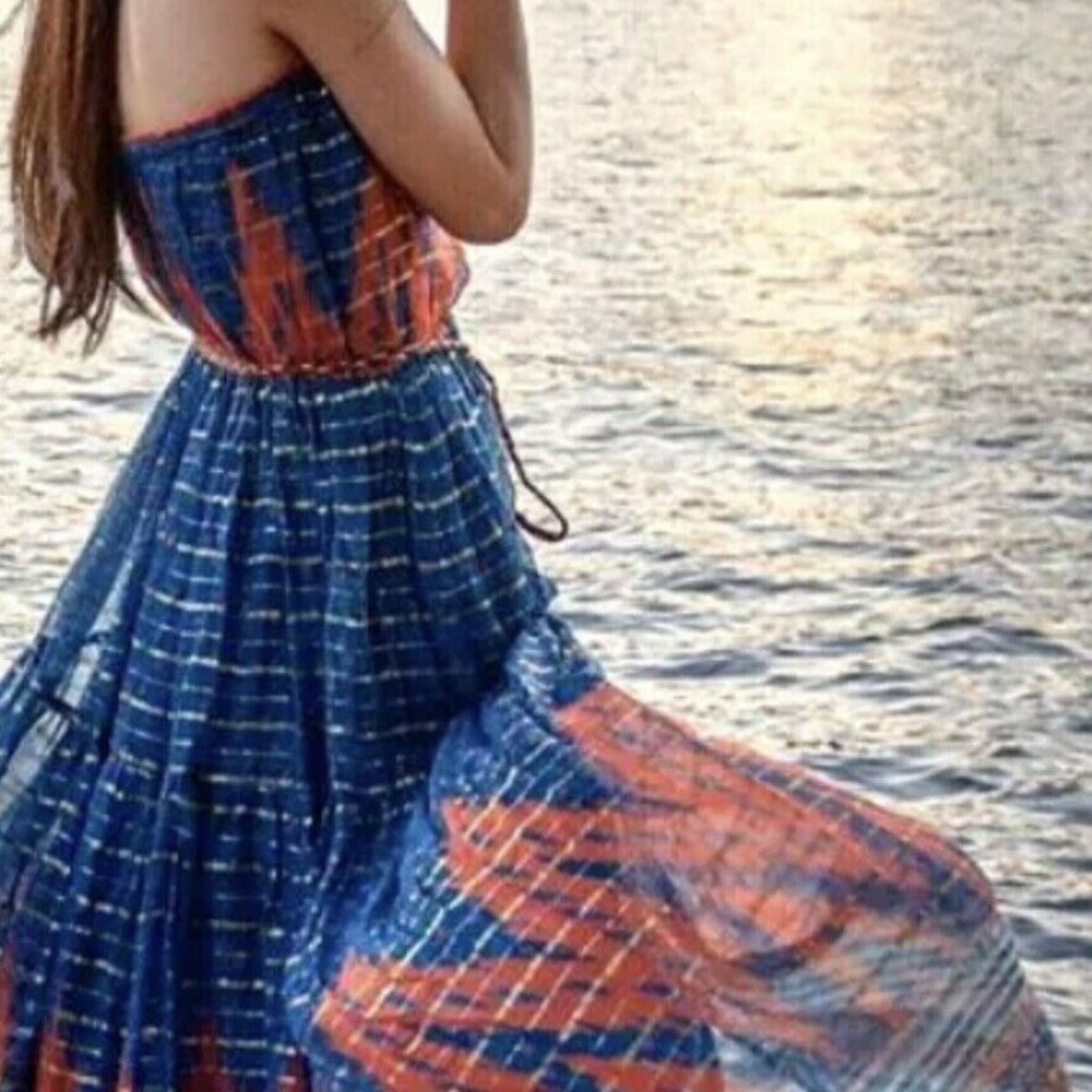 Anthropologie Verb Pallavi Singhee 6 NWT Nora Strapless Maxi Dress Bohemian - Picture 6 of 11
